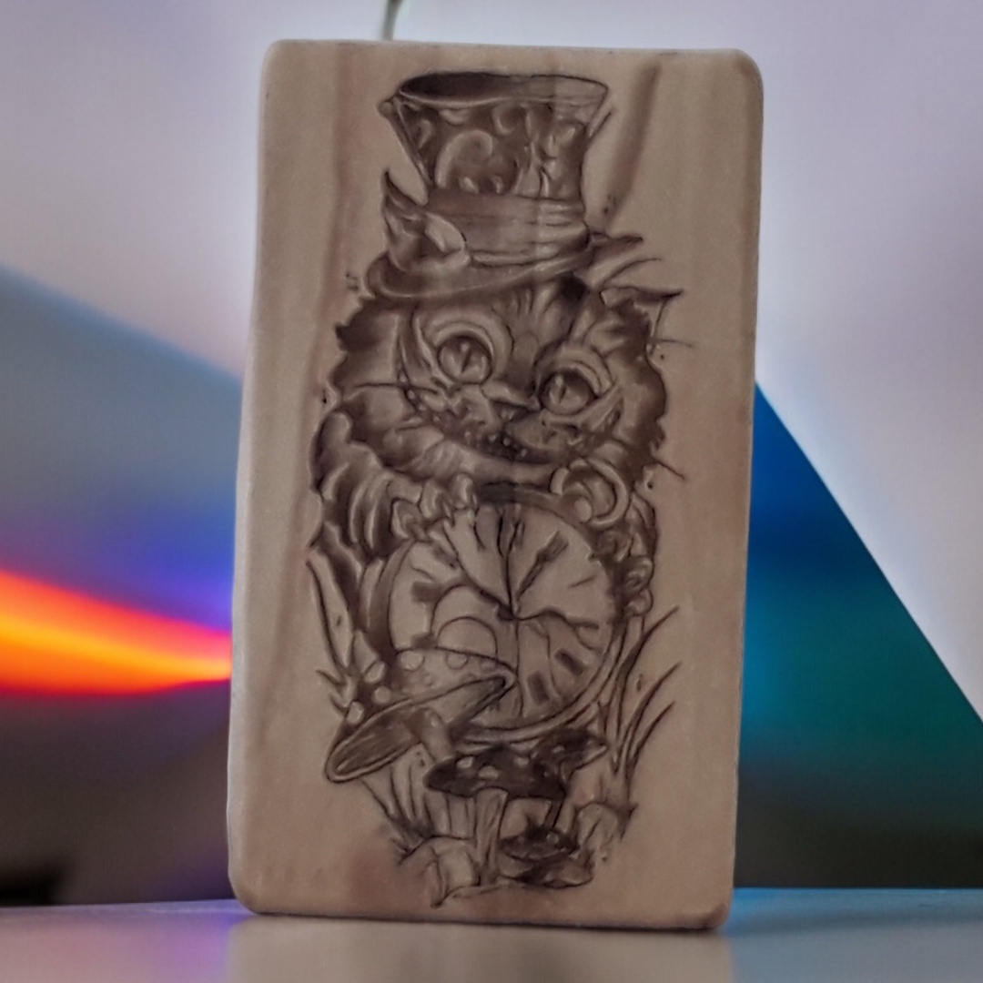 Image of a greenfoxx dugout Cheshire cat
